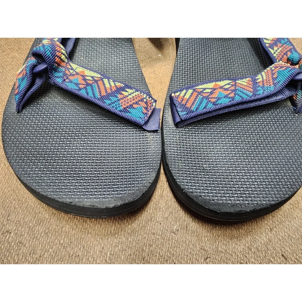 Teva Sandals Mens Size 12 Blue Orange Yellow Aztec Design 1004006